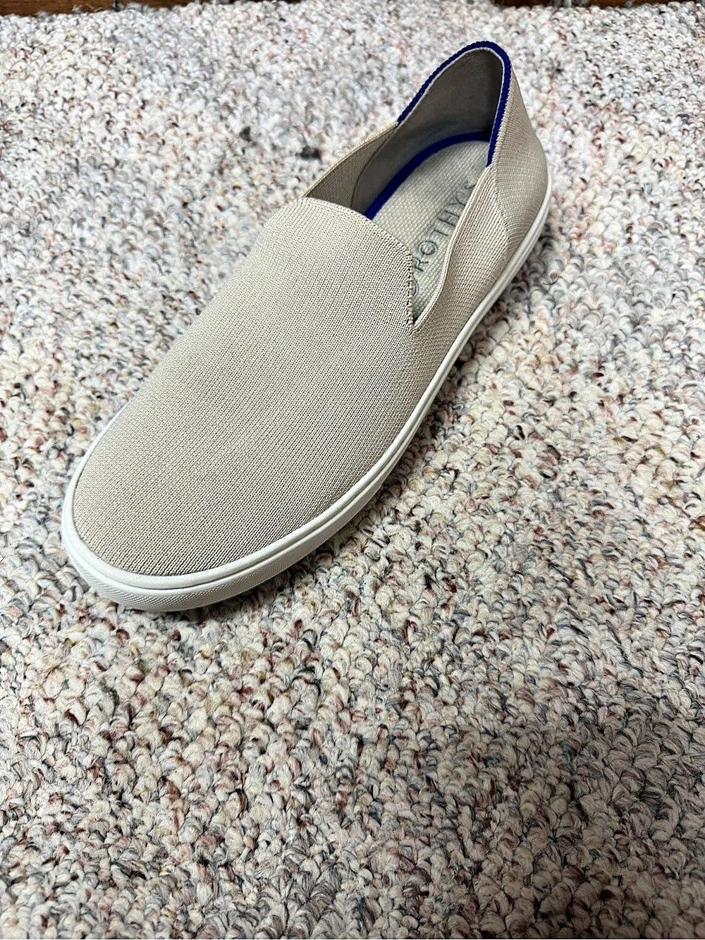 Rothy's The Original Slip On Sneaker Beige & Blue US 10